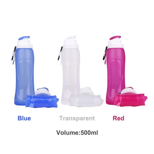 Collapsible Soft Water Bottle – Portable Leakproof Silicone Gym Bottle